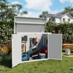 306GAL Outdoor Storage Box, 1170L Patio Deck Box and Resin Shed, Waterproof Storage Cabinet for Tool Garbage Cans, 3 Doors
