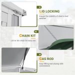 41 Cu.Ft Horizontal Storage Shed Outdoor, Weatherproof Resin Storage Shed with Floor Thickened, Gas Spring, Lockable Doors