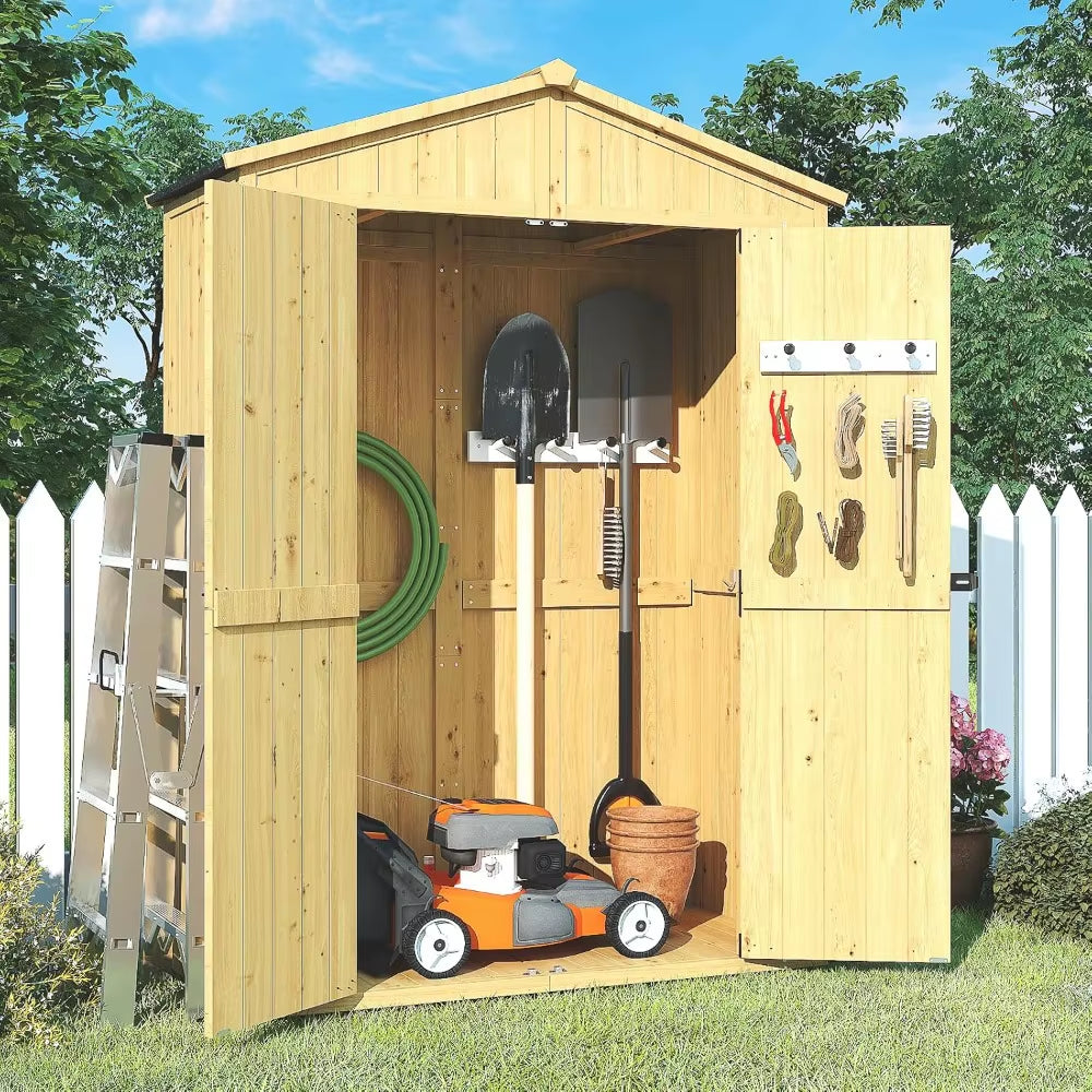 Outdoor Storage Shed, 4.6X2.3 FT Wood Shed Garden Outdoor Storage Cabinet Waterproof, Storages Sheds Outdoor with Floor