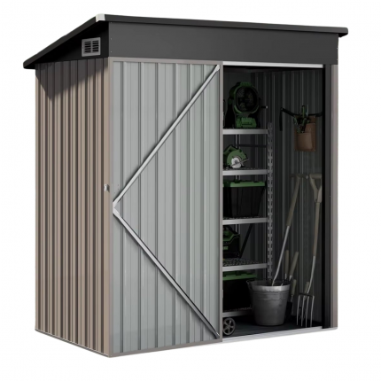 Compact 5x3 FT Metal Outdoor Storage Shed with Lockable Door & Vents - Rustproof