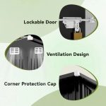 Shed Outdoor Storage Shed Metal,Lockable Doors Tool Sheds with Sloping Roof,Steel Garden Shed with Air Vent for Backyard,Patio