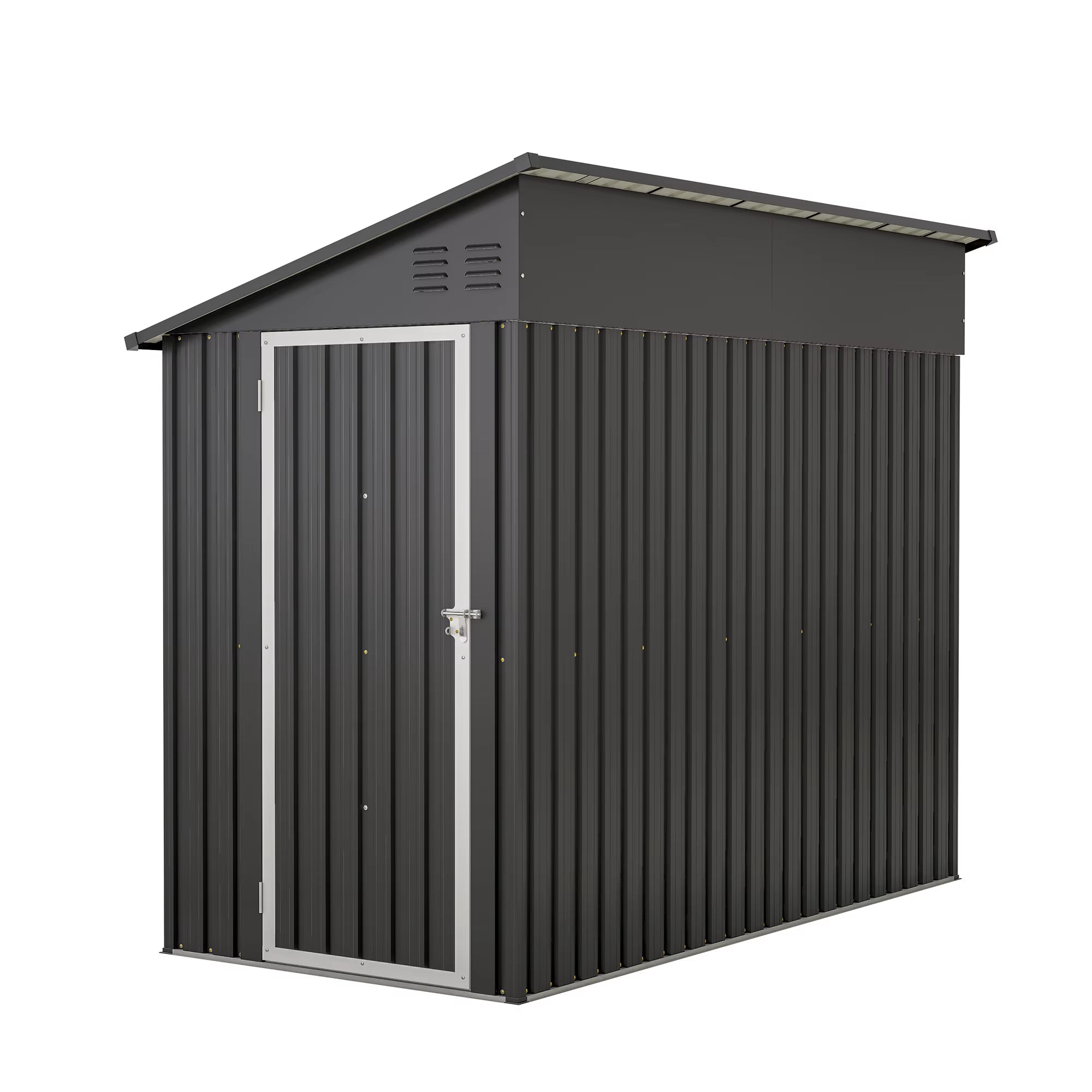 ababdceae0bf034ef384ed826f12552c Storage Shed 4 * 8 FT Lean to Shed Metal Sheds & Outdoor Storage Cabinet Lockable Tool Organization Bike Mower Shed Portable Out