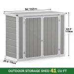 306GAL Outdoor Storage Box, 1170L Patio Deck Box and Resin Shed, Waterproof Storage Cabinet for Tool Garbage Cans, 3 Doors