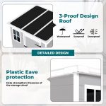 6X6 FT Resin Storage Shed, Waterproof Plastic Storage Shed with Floor & Window, All Weather outside Tool Storage Cabinet With