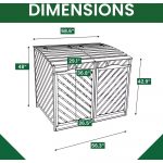 Outdoor Wooden Trash Bin and Recycling Storage Shed Durable Garden Waste Solution with Double Doors and Locking Latch