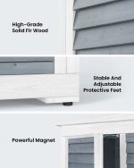 63" Outdoor Wood Storage Cabinet with Double Doors & Slanted Roof, Weatherproof Garden Tool Shed for Patio, Lawn or Backyard
