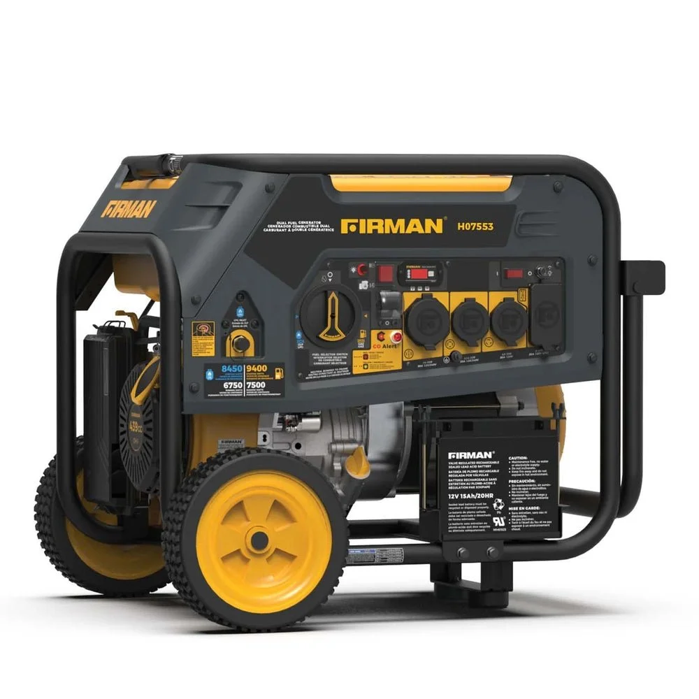 Firman H07553 7500W/9400W Dual Fuel Portable Generators. Firman H07553 7500W/9400W Dual Fuel Portable Generators.