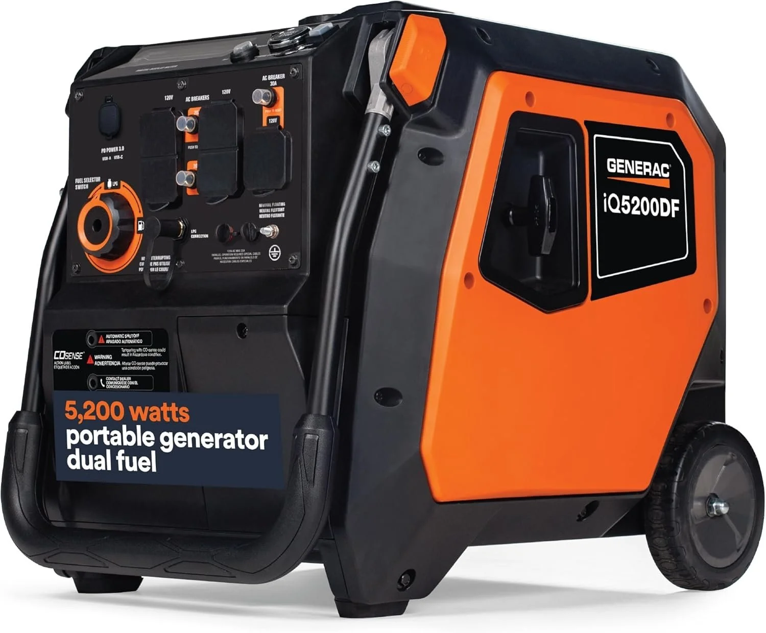 Generac iQ5200 5200W Dual Fuel Portable Inverter Generators. Generac iQ5200 5200W Dual Fuel Portable Inverter Generators.