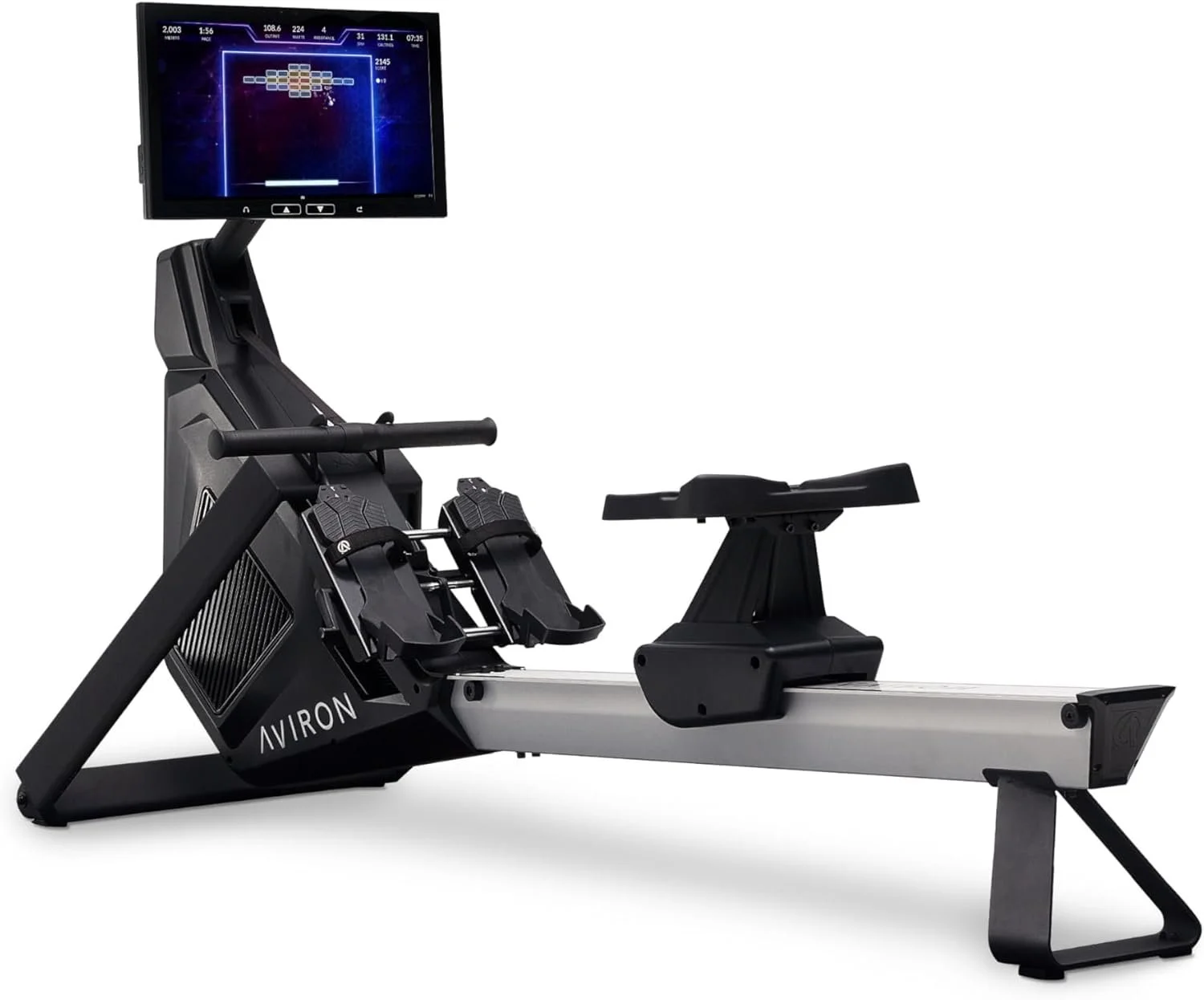 Aviron Strong Series Rower: 22″ HD Touchscreen, Dual Air & Magnetic Resistances up to 100 lbs. Game-Based Workouts, Streaming, Compact Designs Aviron Strong Series Rower: 22″ HD Touchscreen, Dual Air & Magnetic Resistances up to 100 lbs. Game-Based Workouts, Streaming, Compact Designs