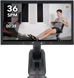 Aviron Strong Series Rower: 22″ HD Touchscreen, Dual Air & Magnetic Resistances up to 100 lbs. Game-Based Workouts, Streaming, Compact Designs