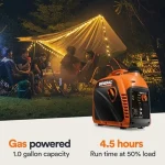 Generac 8251 GP2500i 2,500-Watt Gas Powered Portable Inverter Generator – Compact and Lightweight Design – Produces Clean, Stable Power – COsense Technologys – CARB Compliants – Orange/Black
