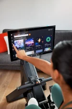 Aviron Strong Series Rower: 22″ HD Touchscreen, Dual Air & Magnetic Resistances up to 100 lbs. Game-Based Workouts, Streaming, Compact Designs