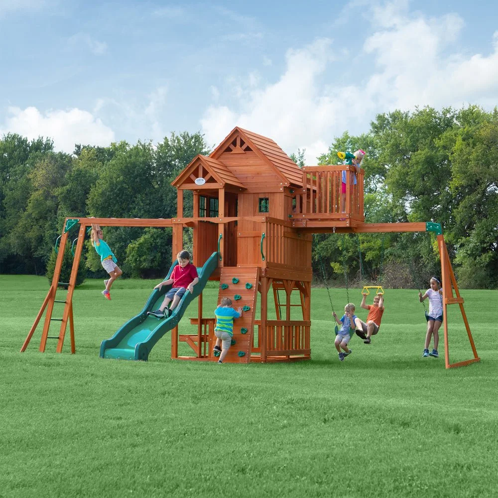 Backyard Discovery Skyfort II Cedar Wood Swing Set Backyard Discovery Skyfort II Cedar Wood Swing Set