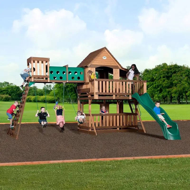 Backyard Discovery Woodridge Elite Cedar Swing Set/Playset Backyard Discovery Woodridge Elite Cedar Swing Set/Playset
