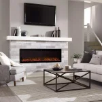 Touchstone Sideline Elite Smart 60″ WiFi-Enabled Recessed Electric Fireplaces.
