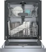 Bosch SHE41CM5N 300 Series 24″ Dishwashers 48 db – Recessed Handle, Stainless Steels