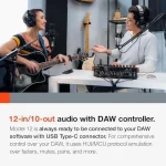 Tascam Model 12 All-in-One 12-track Digital Multitrack Mixings and Recording Studio, Mixer, USB Audio Interface and DAW Controllers