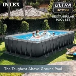 INTEX 26363EH Ultra XTR Deluxe Rectangular Above Ground Swimming Pool Set: 24ft x 12ft x 52in – Includes 2100 GPH Sand Filter Pump – Easy Assemblys