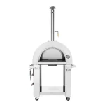 Empava PG06 Outdoor Woods Fired Pizza Ovens Stainless Steel Red with Wheel and Accessories