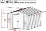 Arrow Select 10′ x 12′ Outdoor Lockable Steel Storage Shed Building, Charcoals