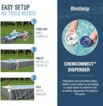 Bestway Power Steel 18′ x 9′ x 48″ Rectangular Metal Frame Above Ground Outdoor Swimming Pool Set with 1,500 GPH Filter Pump, Ladder, and Pool Covers