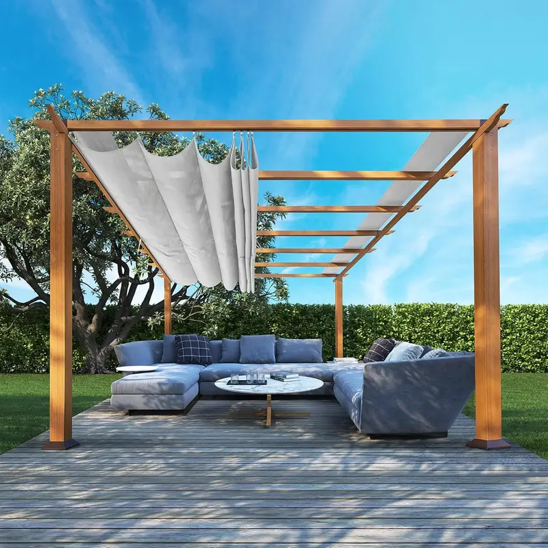 Florence Aluminum Pergola with Canopy Paragons Outdoor Florence Aluminum Pergola with Canopy Paragons Outdoor