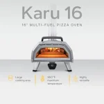 Ooni Karu 16 Multi-Fuel Outdoor Pizza Oven – Wood and Gas Fired Oven – Outdoor Cooking Pizza Oven – Fire and Stonebaked Pizza Ovens for Authentic Homemade Pizzas – Dual Fuel Pizza Makers
