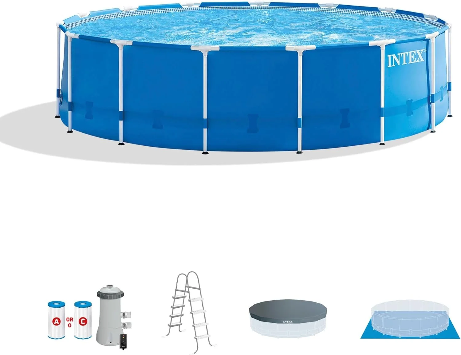 Intex 15′ x 48′ Metal Frame Above Ground Pool Sets Intex 15′ x 48′ Metal Frame Above Ground Pool Sets
